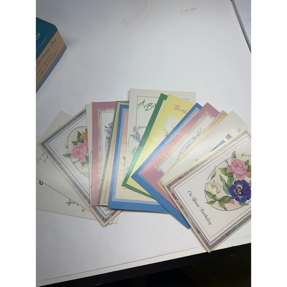 Vintage Enfield Stationers Super Value Birthday Box 19 Assorted Cards Envelopes